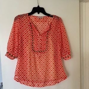 Beautiful, and breezy summer top with metal stud detail